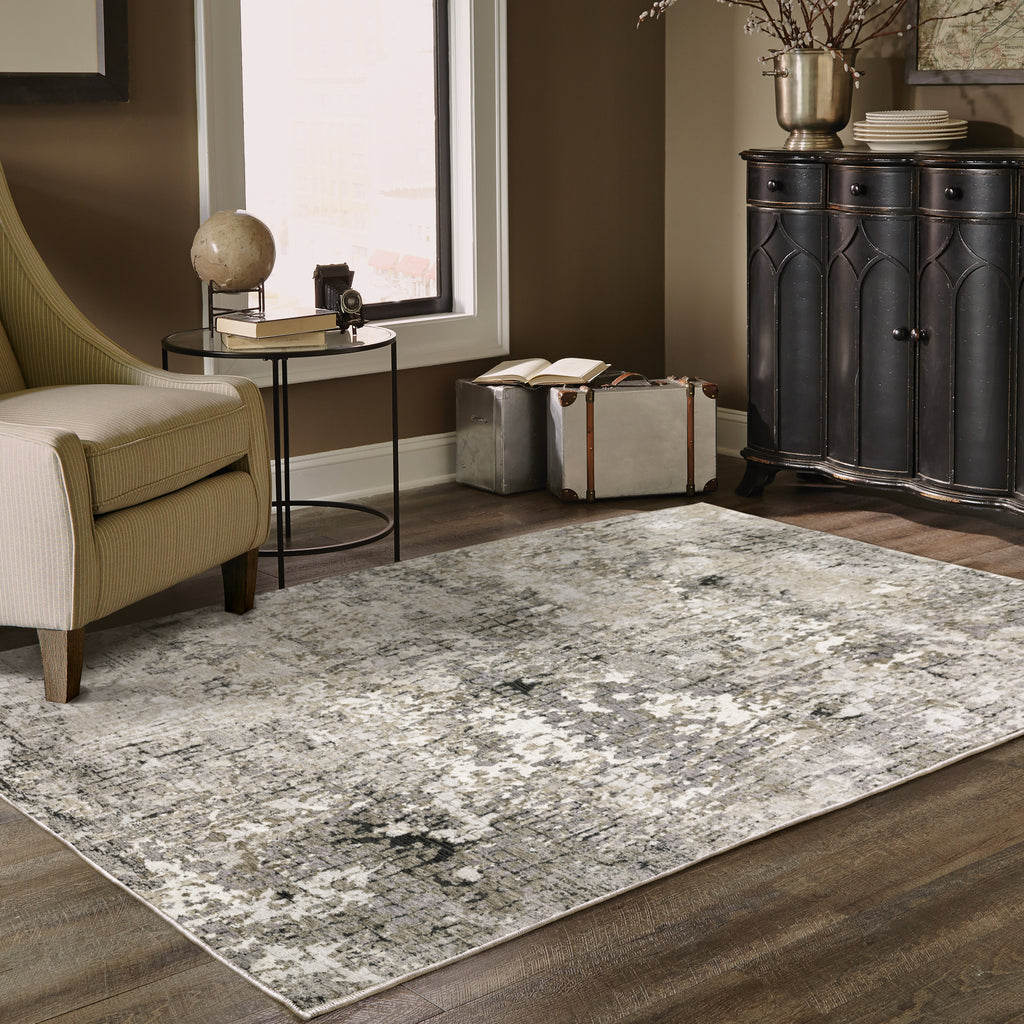 Oriental Weavers Nebulous 091D9 Grey/Beige Area Rug Lifestyle Image Feature