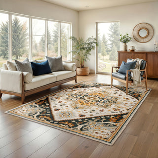 Oriental Weavers Alfresco 28407 Ivory/Charcoal Area Rug Lifestyle Image Feature