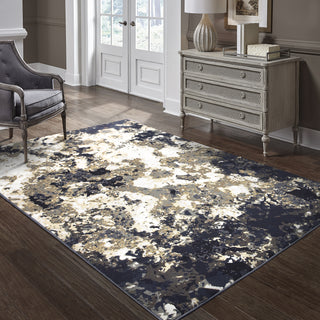 Oriental Weavers Bowen 1808Q Navy Gold Area Rug 
