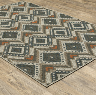 Oriental Weavers Latitude 002X3 Grey Orange Area Rug 