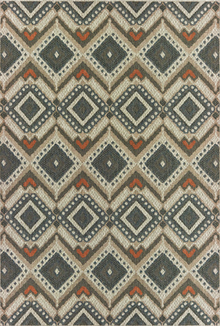 Oriental Weavers Latitude 002X3 Grey Orange Area Rug 