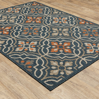 Oriental Weavers Latitude 709B3 Blue Orange Area Rug 