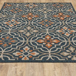 Oriental Weavers Latitude 709B3 Blue Orange Area Rug 