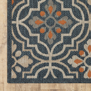 Oriental Weavers Latitude 709B3 Blue Orange Area Rug 