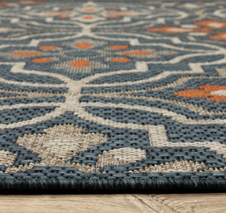 Oriental Weavers Latitude 709B3 Blue Orange Area Rug 