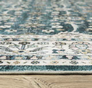 Oriental Weavers Sumter SUM08 Teal/Ivory Area Rug 