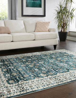 Oriental Weavers Sumter SUM08 Teal/Ivory Area Rug 