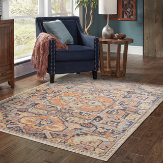 Oriental Weavers Pandora 049S7 Blue Orange Area Rug Lifestyle Image