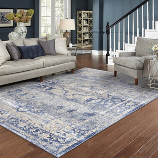 Oriental Weavers Pandora 070E7 Ivory Blue Area Rug Lifestyle Image