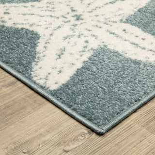 Oriental Weavers Quinn QUI02 Blue / Ivory Area Rug Corner Image