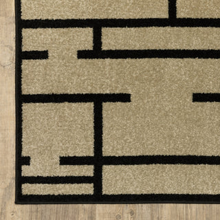 Oriental Weavers Quinn QUI03 Beige / Black Area Rug Corner Image