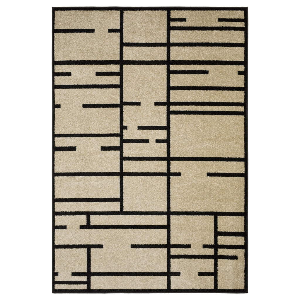 Oriental Weavers Quinn QUI03 Beige / Black Area Rug main image