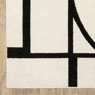 Oriental Weavers Quinn QUI06 Ivory / Black Area Rug Corner Image