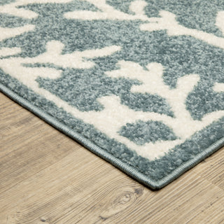 Oriental Weavers Quinn QUI07 Blue / Ivory Area Rug Corner Image