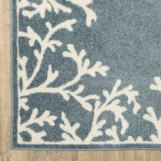 Oriental Weavers Quinn QUI07 Blue / Ivory Area Rug Corner Image