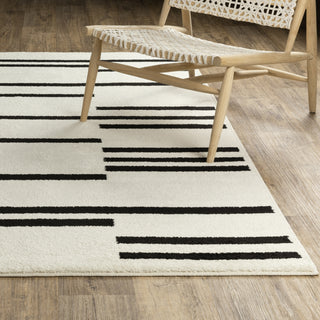 Oriental Weavers Quinn QUI10 Beige / Black Area Rug Lifestyle Image Feature