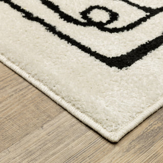 Oriental Weavers Quinn QUI11 Beige / Black Area Rug Corner Image