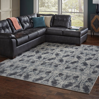 Oriental Weavers Raleigh 5507B Grey Blue Area Rug Lifestyle Image Feature