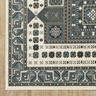 Oriental Weavers RAYLAN RAY01 Grey/ Blue Area Rug Corner Image