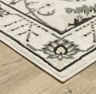 Oriental Weavers RAYLAN RAY03 Ivory/ Grey Area Rug Corner Image