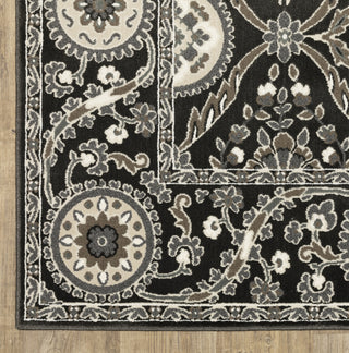 Oriental Weavers RAYLAN RAY05 Black/ Grey Area Rug Corner Image