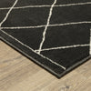 Oriental Weavers RAYLAN RAY12 Black/ Ivory Area Rug Corner Image