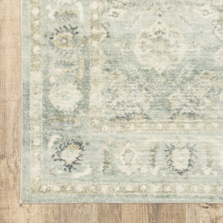Oriental Weavers Savoy 28107 Green/ Ivory Area Rug Corner Image