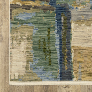 Oriental Weavers Soleri SOL05 Blue/Green Area Rug Corner Image