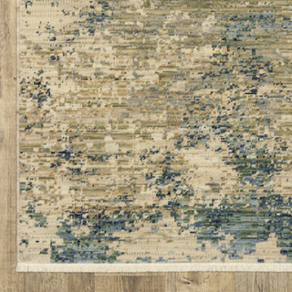 Oriental Weavers Soleri SOL07 Beige/Blue Area Rug Corner Image