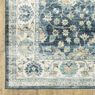 Oriental Weavers Sumter SUM02 Blue/Ivory Area Rug Corner Image