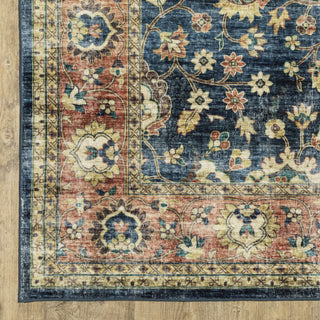 Oriental Weavers Sumter SUM04 Blue/Rust Area Rug Corner Image