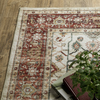 Oriental Weavers Sumter SUM05 Ivory/Red Area Rug Corner Image