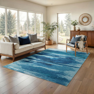 Oriental Weavers Sumter SUM10 Blue/Blue Area Rug Lifestyle Image Feature