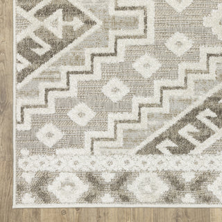 Oriental Weavers TANGIER TAN03 Beige/ Brown Area Rug Corner Image