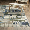 Oriental Weavers Tisdell TIS01 Blue / Green Area Rug Lifestyle Image Feature