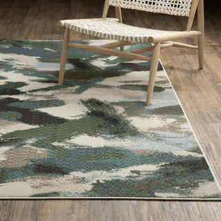 Oriental Weavers Tisdell TIS04 Blue / Green Area Rug Lifestyle Image Feature