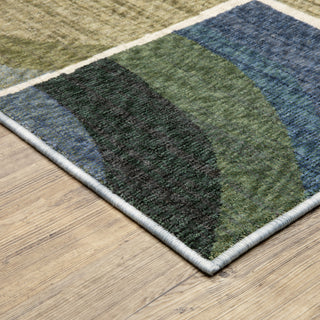 Oriental Weavers Tisdell TIS06 Blue / Green Area Rug Corner Image