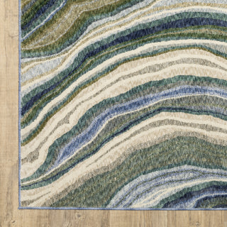 Oriental Weavers Tisdell TIS10 Green / Blue Area Rug Corner Image