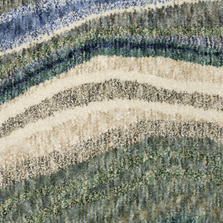 Oriental Weavers Tisdell TIS10 Green / Blue Area Rug Close-up Image