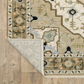 Oriental Weavers Westwood aWES01 Beige/ Blue Area Rug Backing Image