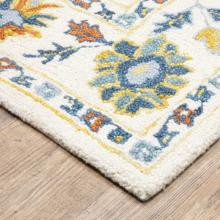 Oriental Weavers Zahra 75507 Ivory Gold Area Rug Corner Image