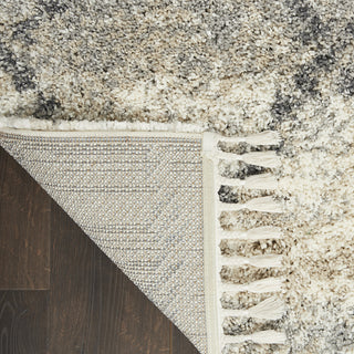 Nourison Oslo Shag OSL01 Ivory/Grey Area Rug Corner Image