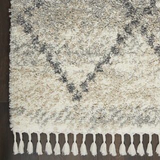 Nourison Oslo Shag OSL01 Ivory/Grey Area Rug Detail Image