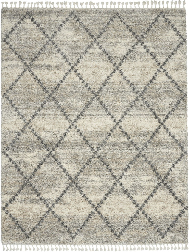 Nourison Oslo Shag OSL01 Ivory/Grey Area Rug main image