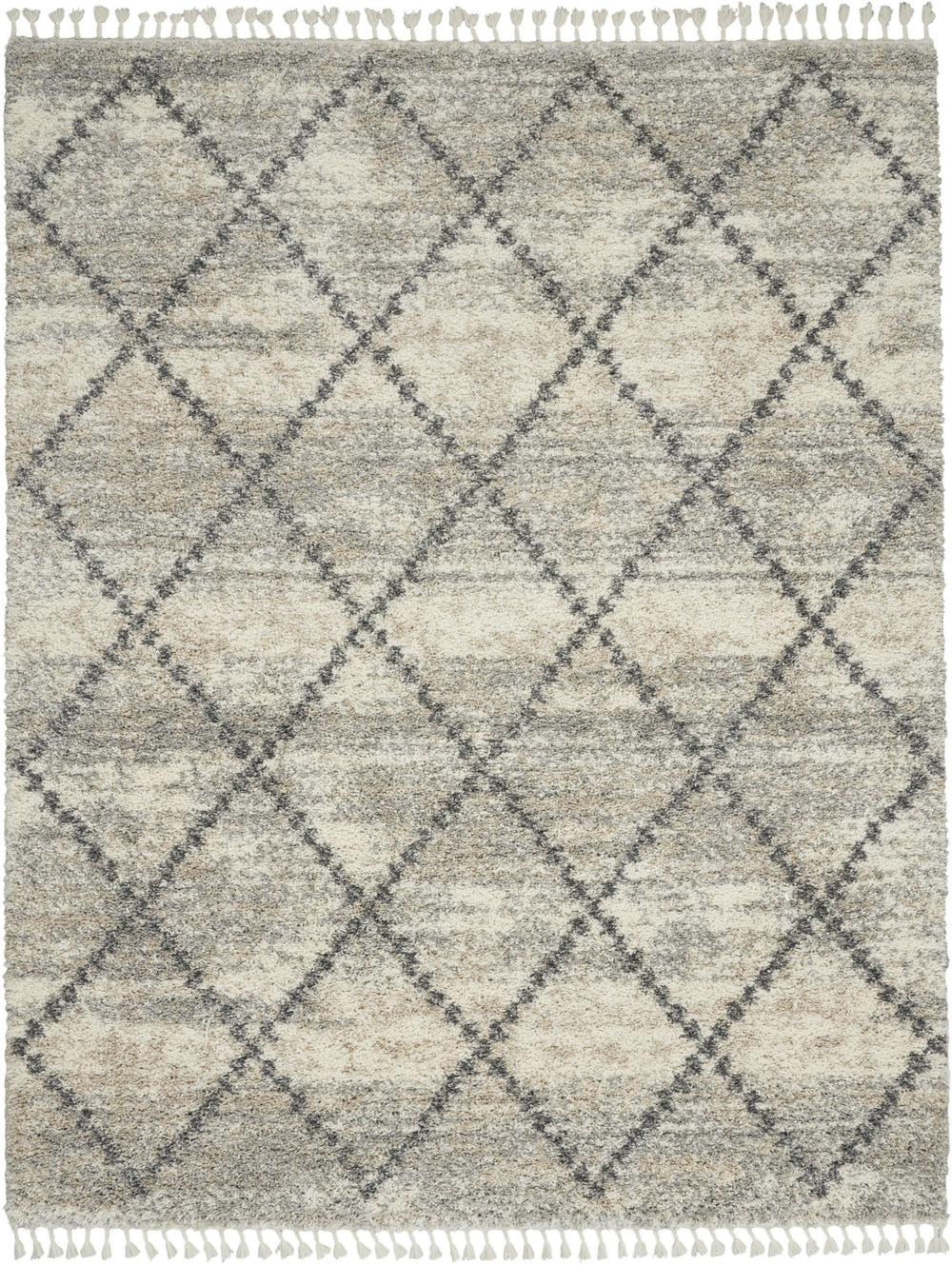 Nourison Oslo Shag OSL01 Ivory/Grey Area Rug