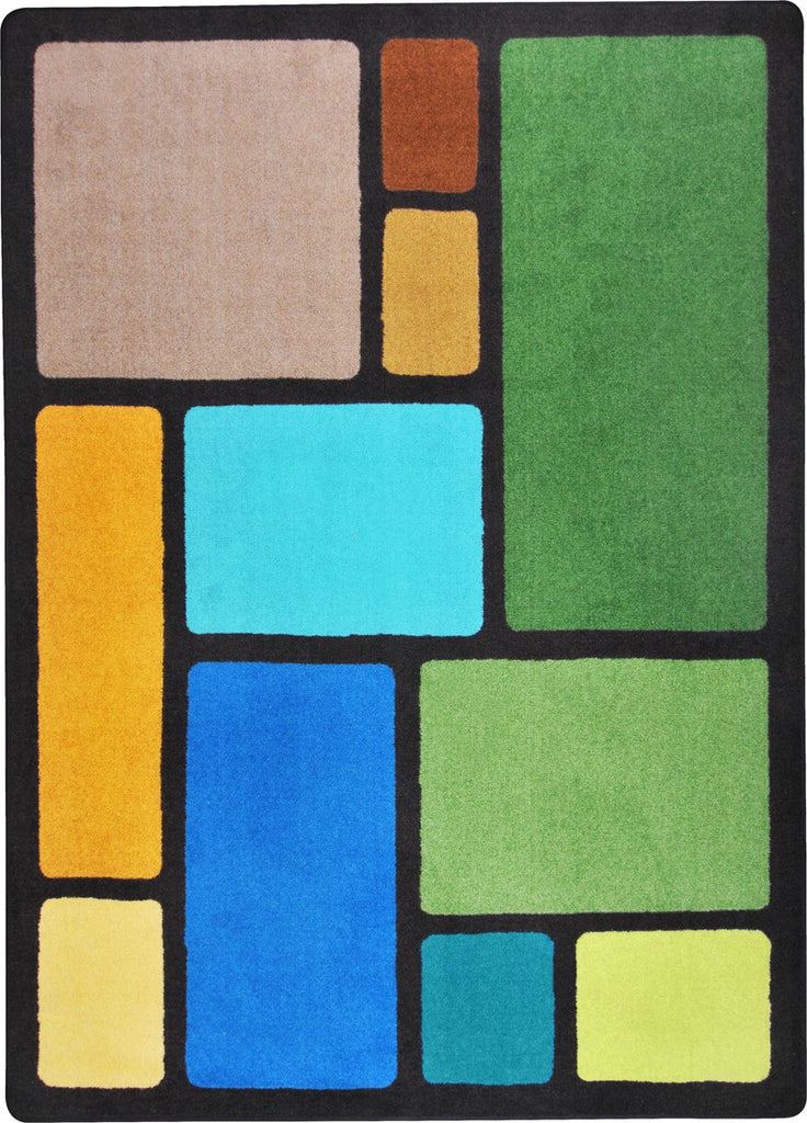 Joy Carpets Kid Essentials Our Block Earthtone Area Rug