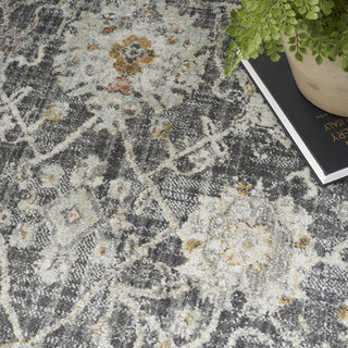 Nourison Oushak Home OUS01 Charcoal Area Rug Corner Image