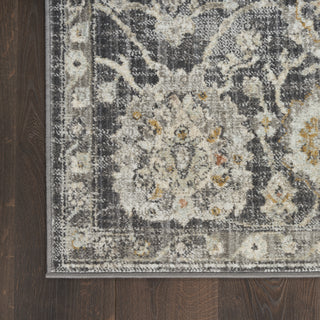 Nourison Oushak Home OUS01 Charcoal Area Rug Detail Image