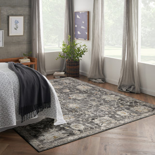 Nourison Oushak Home OUS01 Charcoal Area Rug Corner Image