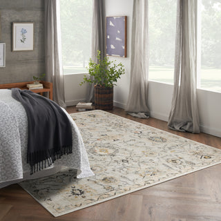 Nourison Oushak Home OUS01 Grey Area Rug Corner Image